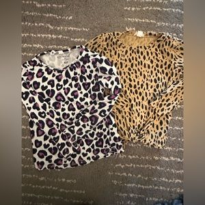Lot Crewcuts leopard shirts 4-5 T long sleeve shirts EUC